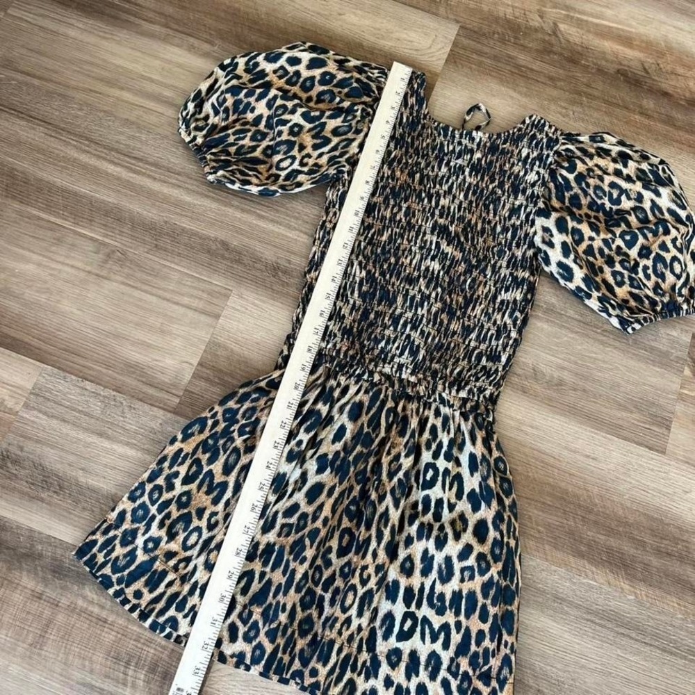 Leopard Print Tie-Front Mini Dress - Brown - Picture 4 of 7
